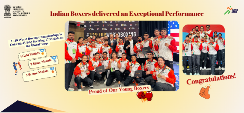 Immense Pride as India’s Young Boxers Shine at U-19 World Championships in Colorado (USA), Winning 17 Medals!